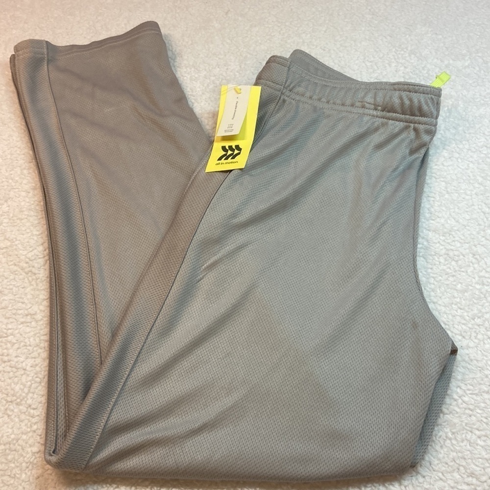 All in Motion Lightweight Polyester Track Trainer Pant Light Grey NWT Sz L Long